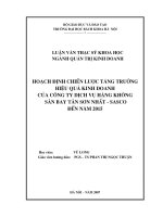Hoạch định chiến lược tăng trưởng hiệu quả kinh doanh của công ty dịch vụ hàng không sân bay tân sơn nhất   SASCO đến năm 2015 