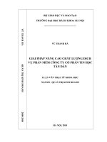 Giải pháp nâng cao chất lượng dịch vụ phần mềm công ty cổ phần tin học tân dân 