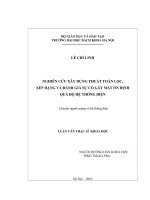 Nghiên cứu xây dựng thuật toán lọc, xếp hạng và đánh giá sự cố gây mất ổn định quá độ hệ thống điện 