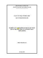 Nghiên cứu tình hình áp dụng kế toán quản trị tại công ty cổ phần may sông hồng 