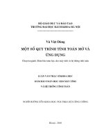 Một số quy trình tính toán mờ và ứng dụng 