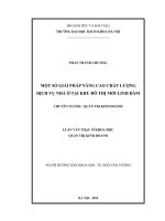 Một số giải pháp nâng cao chất lượng dịch vụ nhà ở tại khu đô thị mới linh đàm 