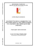 Giải pháp ứng dụng u marketing vào hoạt động dịch vụ viễn thông di động của tập đoàn viễn thông quân đội viettel 