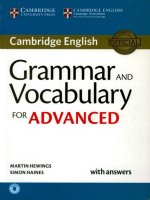 Grammar and vocabulary for advanced  