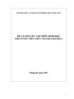 ĐỀ CƯƠNG ôn tập môn SINH học (THI TUYỂN VIÊN CHỨC NGÀNH GIÁO dục) 