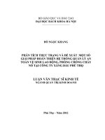 Phân tích thực trạng và đề xuất một số giải pháp hoàn thiện hệ thống quản lý an toàn về sinh lao động, phòng chống cháy nổ tại công ty xăng dầu phú thọ 
