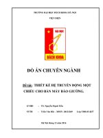 Đồ án chuyên ngành thiết kế máy bào giường