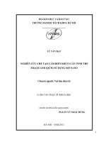 Nghiên cứu chế tạo cảm biến khí vi cân tinh thể thạch anh (QCM) sử dụng sợi nano 