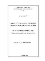 Nghiên cứu chế tạo vật liệu không nung ứng dụng cho lò công nghiệp 