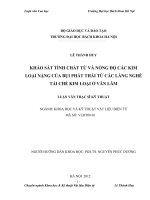 KHẢO sát TÍNH CHẤT từ và NỒNG độ các KIM LOẠI NẶNG của bụi PHÁT THẢI từ các LÀNG NGHỀ tái CHẾ KIM LOẠI ở văn lâm 
