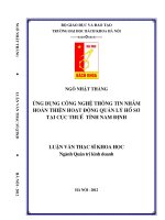 Ứng dụng công nghệ thông tin nhằm hoàn thiện hoạt động quản lý hồ sơ tại cục thuế tỉnh nam định 