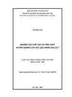 Nghiên cứu chế tạo và tính chất huỳnh quang của vật liệu nano sno2eu3+ 