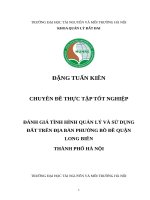 ĐÁNH GIÁ TÌNH HÌNH QUẢN LÝ VÀ SỬ DỤNG ĐẤT TRÊN ĐỊA BÀN PHƯỜNG BỒ ĐỀ QUẬN LONG BIÊN THÀNH PHỐ HÀ NỘI