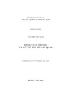 Dạng toàn phương và một số vấn đề liên quan (khóa luận tốt nghiệp)