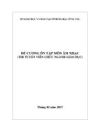 ĐỀ CƯƠNG ôn tập môn âm NHẠC (THI TUYỂN VIÊN CHỨC NGÀNH GIÁO dục) 