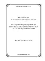 Rèn luyện kỹ năng thuật tự học tích cực trong học giải bài tập theo phương pháp tọa độ cho học sinh lớp 10 THPT 