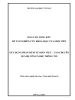Xây dựng phần mềm từ điển việt   lào chuyên ngành công nghệ thông tin