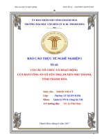 Cơ cấu tổ chức và hoạt động của ban công an xã xuân thọ, huyện thọ xuân, tỉnh thanh hóa 