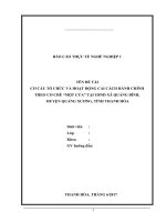 Cơ cấu tổ chức và hoạt động theo cơ chế một cửa tại UBND xã quảng bình, huyện quảng xương, tỉnh thanh hóa 