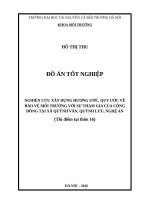 NGHIÊN CỨU XÂY DỰNG HƯƠNG ƯỚC, QUY ƯỚC VỀ BẢO VỆ MÔI TRƯỜNG VỚI SỰ THAM GIA CỦA CỘNG ĐỒNG TẠI XÃ QUỲNH VĂN, QUỲNH LƯU, NGHỆ AN