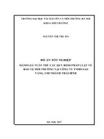 ĐÁNH GIÁ TUÂN THỦ CÁC QUY ĐỊNH PHÁP LUẬT VỀ BẢO VỆ MÔI TRƯỜNG TẠI CÔNG TY TNHH SAO VÀNG, CHI NHÁNH THÁI BÌNH