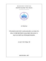 Ứng dụng gen mã vạch (16s rRNA và COI) của DNA ty thể để phân loại một số loài cá rạn san hô tại tỉnh khánh hòa 