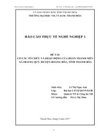 Cơ cấu tổ chức và hoạt động của đoàn thanh niên xã hoằng quý, huyện hoằng hóa, tỉnh thanh hóa 