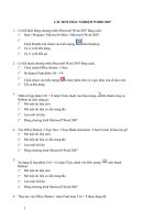 câu hỏi trắc nghiệm word 2007 ôn thi công chức (1) 
