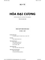 Hóa đại cương (Dùng cho đào tạo bác sĩ đa khoa)  PGS.TSKH. Phan An