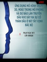 ỨNG DỤNG MÔ HÌNH DELFT 3D, MIKE TRONG MÔ PHỎNG VÀ DỰ BÁO LÀN TRUYỀN DẦU KHI XẢY RA SỰ CỐ TRÀN DẦU Ở BỜ TÂY VỊNH BẮC BỘ