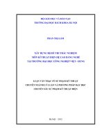 Xây dựng bộ đề thi trắc nghiệm môn kỹ thuật điện hệ cao đẳng nghề tại trường đại học công nghiệp việt   hung 