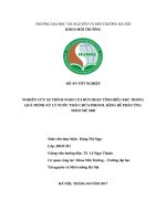 NGHIÊN CỨU SỰ THÍCH NGHI CỦA BÙN HOẠT TÍNH HIẾU KHÍ  TRONG QUÁ TRÌNH XỬ LÝ NƯỚC THẢI CHỨA PHENOL BẰNG BỂ PHẢN ỨNG THEO MẺ SBR