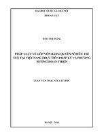 Pháp luật về góp vốn bằng quyền sở hữu trí tuệ tại việt nam  thực tiễn pháp lý và phương hướng hoàn thiện 