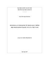 Đảm bảo an ninh kinh tế trong quá trình hội nhập kinh tế quốc tế của việt nam