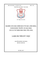 Nghiên cứu đặc điểm dịch tễ học lâm sàng, chẩn đoán trước và sau sinh các dị tật bẩm sinh ống tiêu hóa (FULL TEXT)