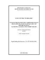 Vận dụng phương pháp trắc nghiệm khách quan trong kiểm tra đánh giá kết quả học tập môn điện kĩ thuật tại trường cao đẳng công nghiệp việt đức 