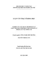 Nghiên cứu xây dựng mô hình xử lý chất thải rắn sinh hoạt cho cụm dân cư thuộc lưu vực sông cầu 