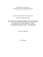 Xây dựng giáo trình môn điện lạnh theo môđun cho hệ đào tạo công nhân kỹ thuật tại trường cao đẳng công nghiệp việt đức   thái nguyên 