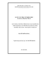 Xây dựng chương trình đào tạo nghề hàn theo mô đun tại trường kỹ thuật công nghiệp việt nam   hàn quốc nghệ an 