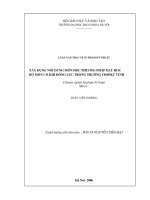 Xây dựng nội dụng môn học phương pháp dạy học bộ môn cơ khí động lực trong trường đại học sư phạm kỹ thuật vinh 