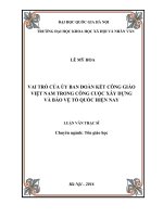 Vai trò của ủy ban đoàn kết công giáo việt nam trong công cuộc xây dựng và bảo vệ tổ quốc hiện nay 