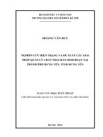 Nghiên cứu hiện trạng và đề xuất các giải pháp quản lý chất thải rắn sinh hoạt tại thành phố hưng yên, tỉnh hưng yên  