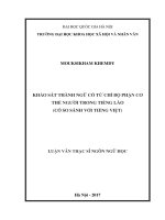 Khảo sát thành ngữ chỉ bộ phần cơ thể người trong tiếng lào có so sánh với tiếng việt 