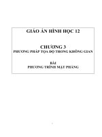 Giáo án Hình học 12   chương 3   bài phương trình mặt phẳng đầy đủ 3 cột