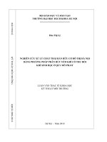Nghiên cứu xử lý chất thải rắn hữu cơ đô thị hà nội bằng phương pháp phân hủy yếm khí có thu hồi khí sinh học ở quy mô pilot 