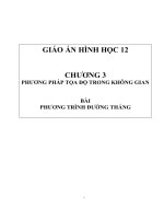 Giáo án Hình học 12   chương 3   bài phương trình đường thẳng đầy đủ 3 cột