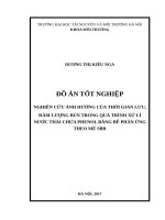 NGHIÊN CỨU ẢNH HƯỞNG CỦA THỜI GIAN LƯU, HÀM LƯỢNG BÙN TRONG QUÁ TRÌNH XỬ LÍ NƯỚC THẢI CHỨA PHENOL BẰNG BỂ PHẢN ỨNG THEO MẺ SBR