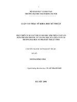 Phát triển tư duy kỹ thuật cho học sinh trên cơ sở vận dụng phương pháp dự án vào dạy học sửa chữa ôtô tại trường đại học sư phạm kỹ thuật vinh 