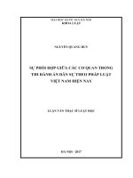 Sự phối hợp giữa các cơ quan trong thi hành án dân sự theo pháp luật việt nam hiện nay 