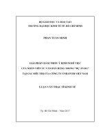 Giải pháp giảm thiểu ý định nghỉ việc của nhân viên tư vấn bán hàng trong “dự án ba” tại các siêu thị của công ty unilever việt nam 